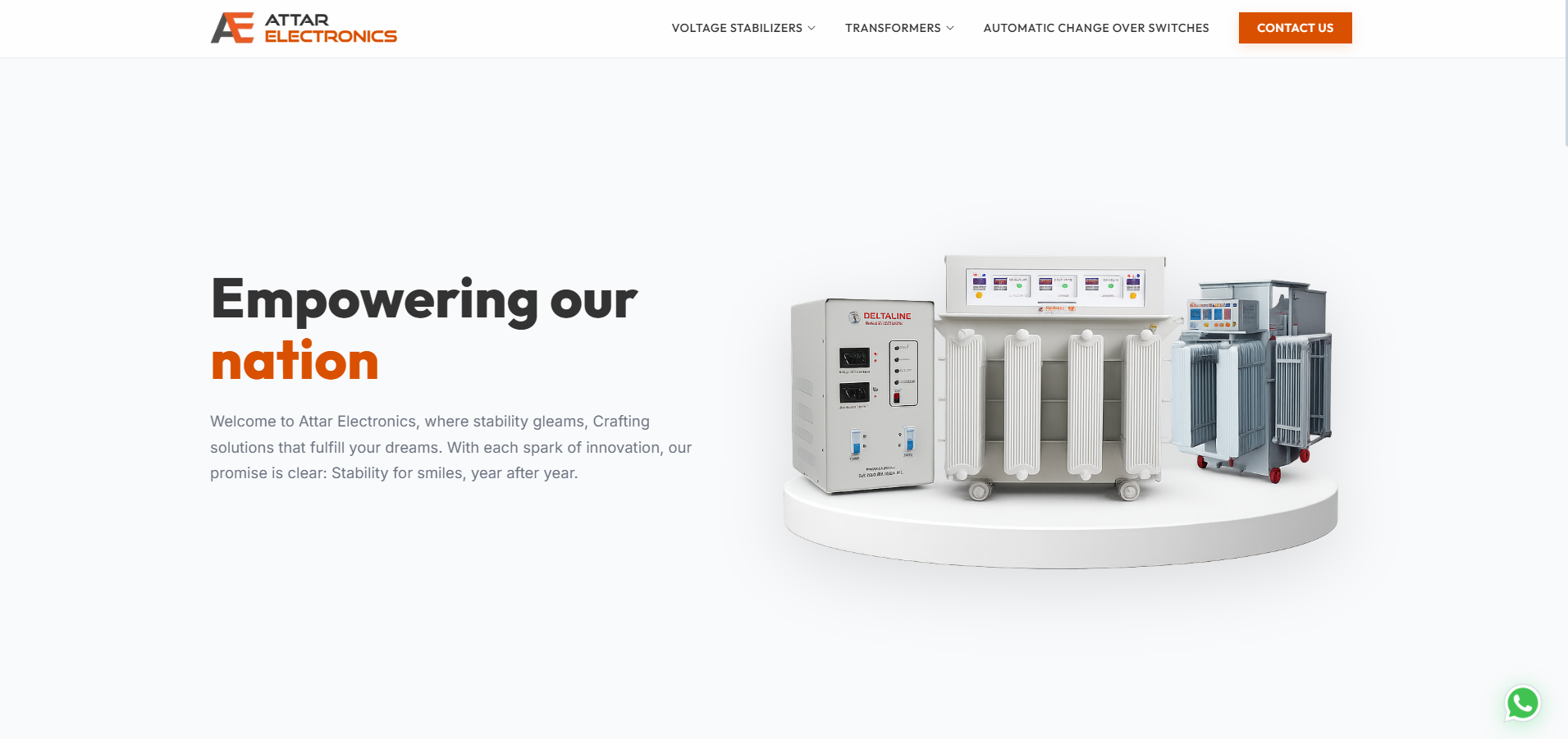 Live interface preview of Attar Electronics